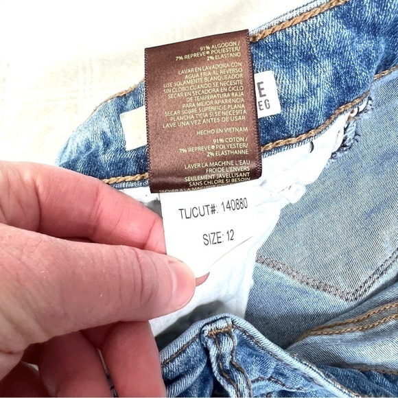 Kut From The Kloth High Rise Cropped Straight Leg Medium Wash Denim Jean Sz 12 - Picture 8 of 16